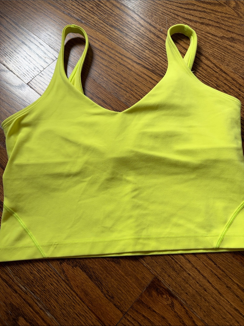 Lululemon neon yellow align cropped tank top size 8
